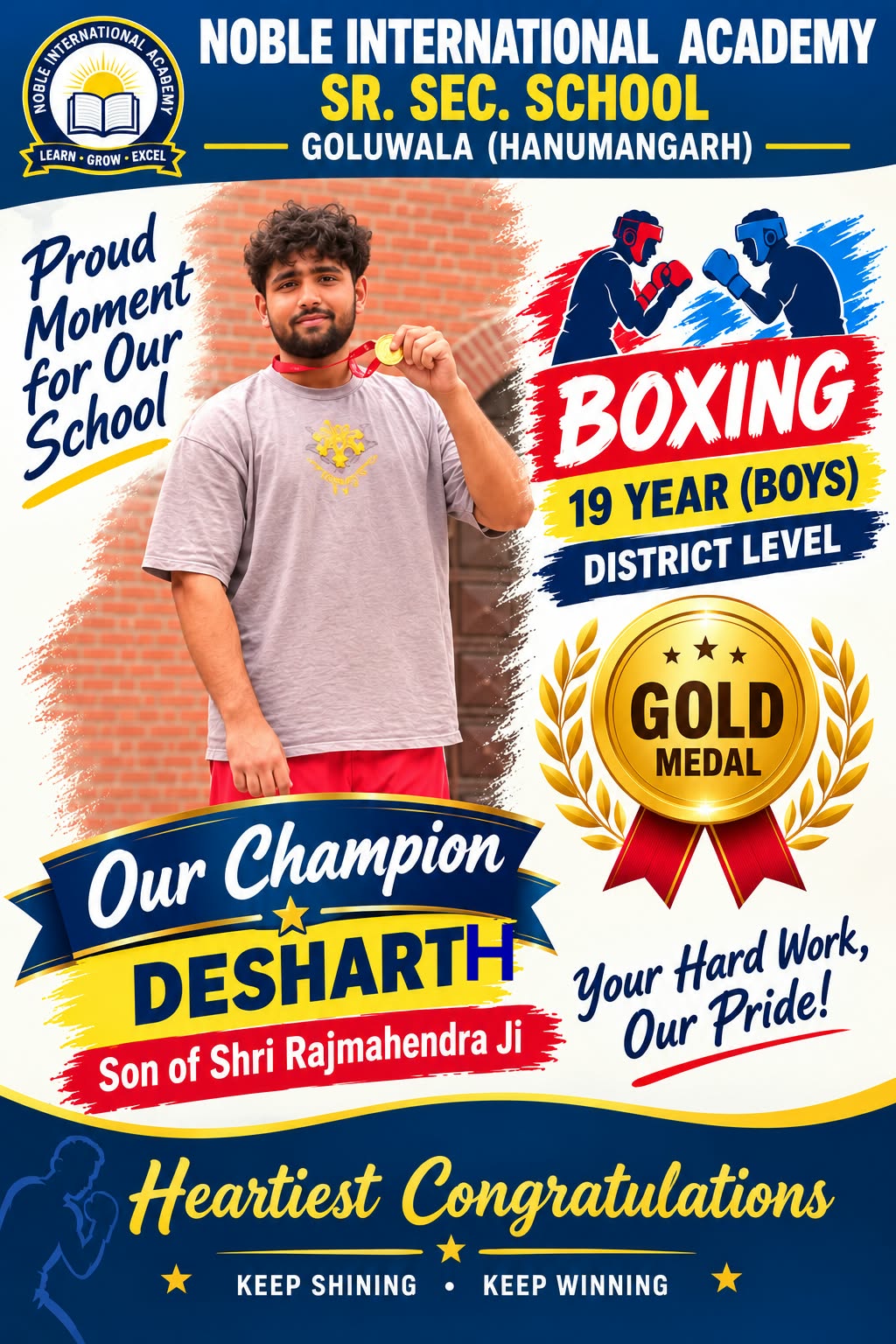 Boxing 19 Year Boys - Gold Medal, District Level